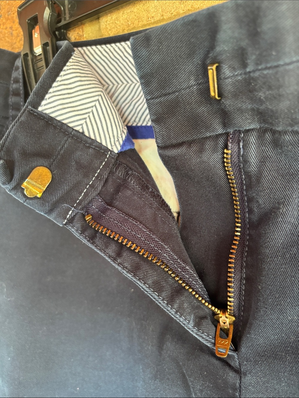 J. Crew Classic Zipper Fly Navy 100% Cotton Chino Shorts 10 - Picture 3 of 6